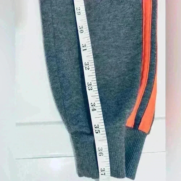 Adidas Women’s 3 Stripe Cotton Fleece Sweatpants Jogger, Size XS, Gray w/ Mango - Picture 10 of 16